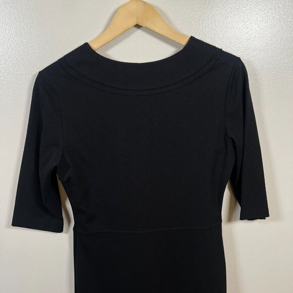 Piazza Sempione Sheath Dress Size IT 44 US 8 Black Career Work Office Side Zip - Picture 7 of 10